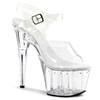 Pleaser - ADORE708LS Sandale à bride à la cheville, Pole dance chaussures - Chaussures de pole dance - Transparent Product image
